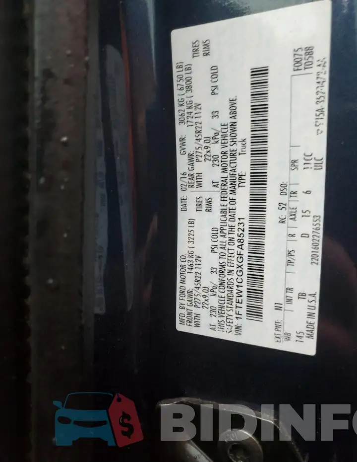 1FTEW1CGXGFA85231 Photo# 12
