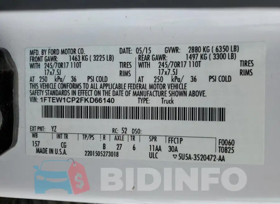 1FTEW1CP2FKD66140 Photo# 12