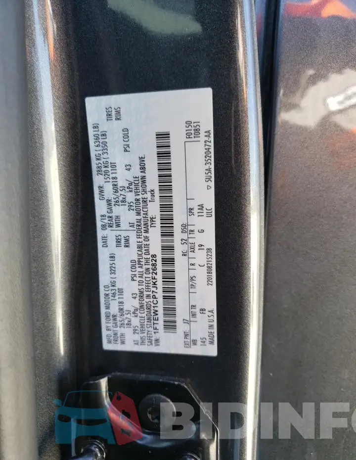 1FTEW1CP7JKF26828 Photo# 13