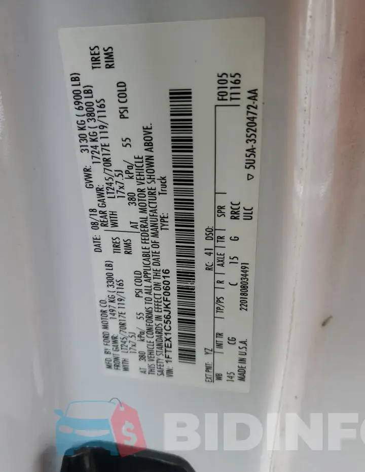1FTEX1C56JKF06016 Photo# 12