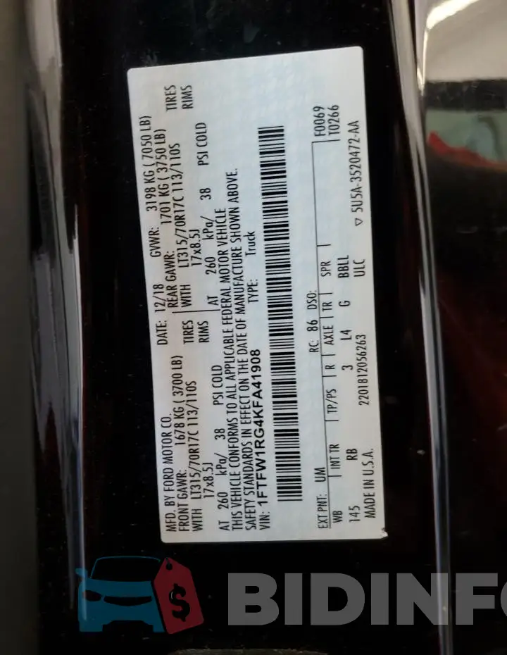 1FTFW1RG4KFA41908 Photo# 12