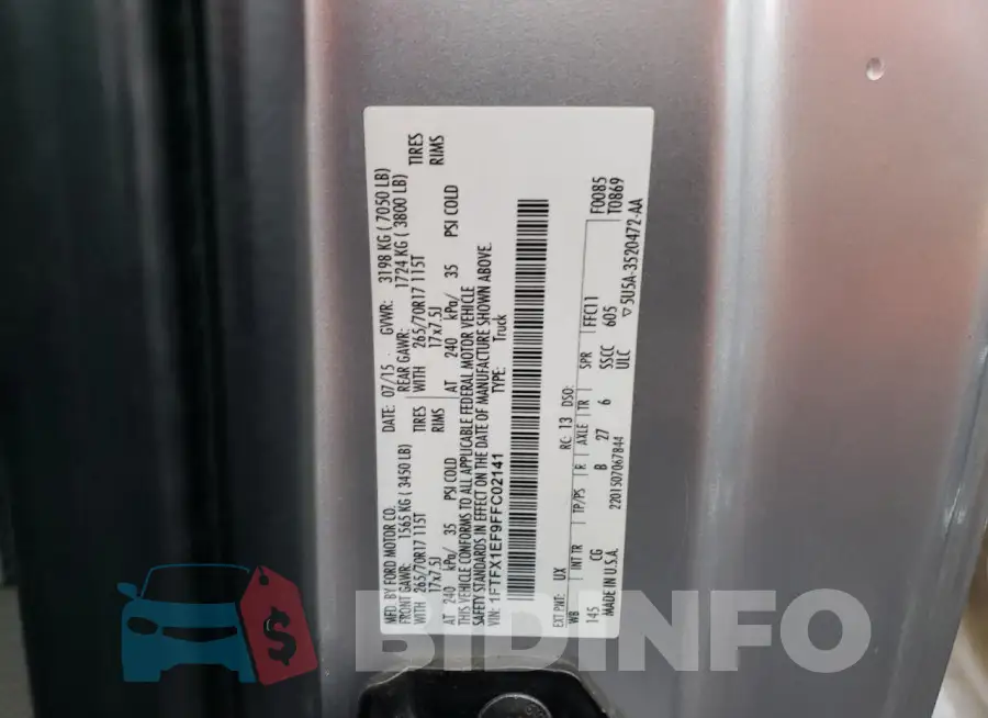 1FTFX1EF9FFC02141 Photo# 13