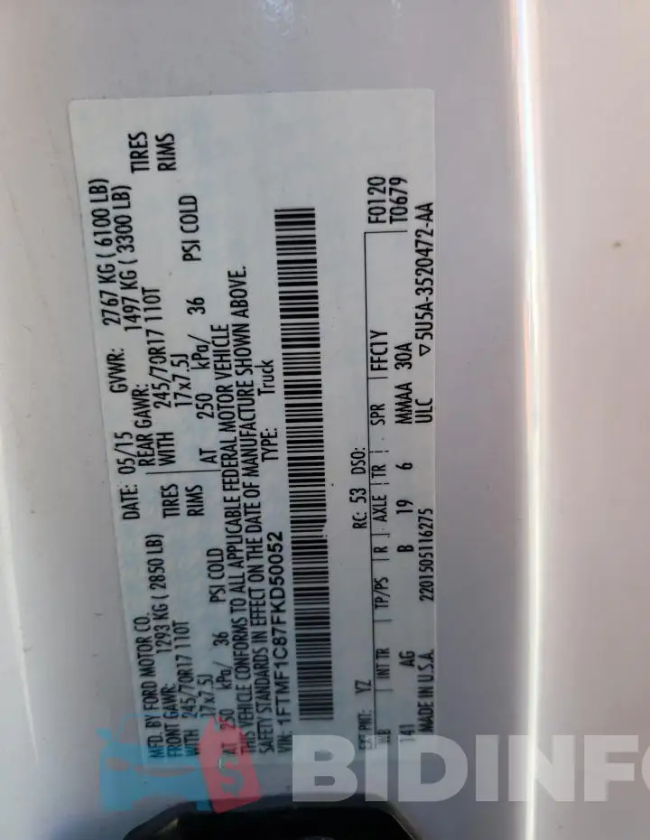 1FTMF1C87FKD50052 Photo# 12
