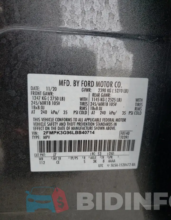 2FMPK3G96LBB40714 Photo# 13