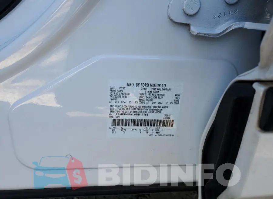 2FMPK4G91NBB17768 Photo# 14