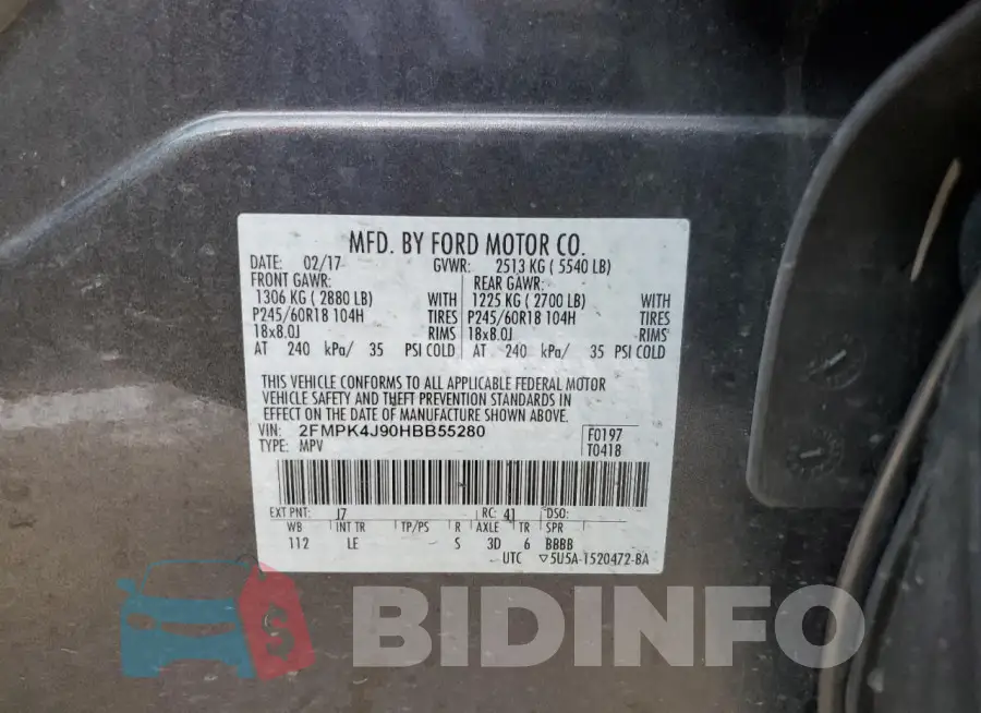 2FMPK4J90HBB55280 Photo# 13