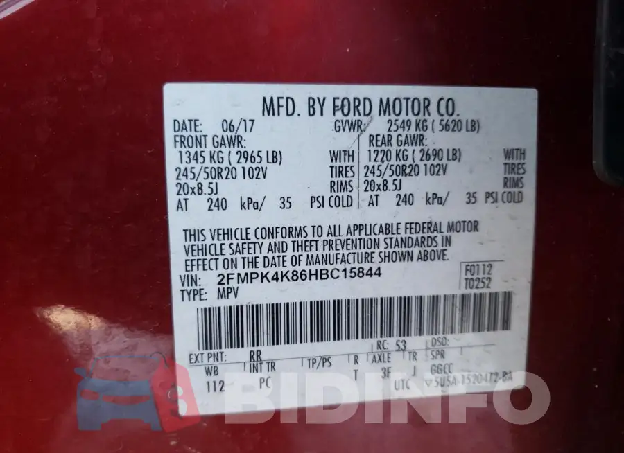 2FMPK4K86HBC15844 Photo# 13