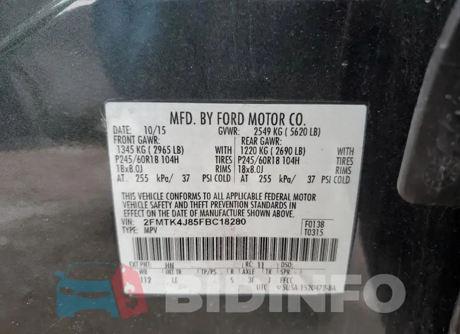 2FMTK4J85FBC18280 Photo# 13