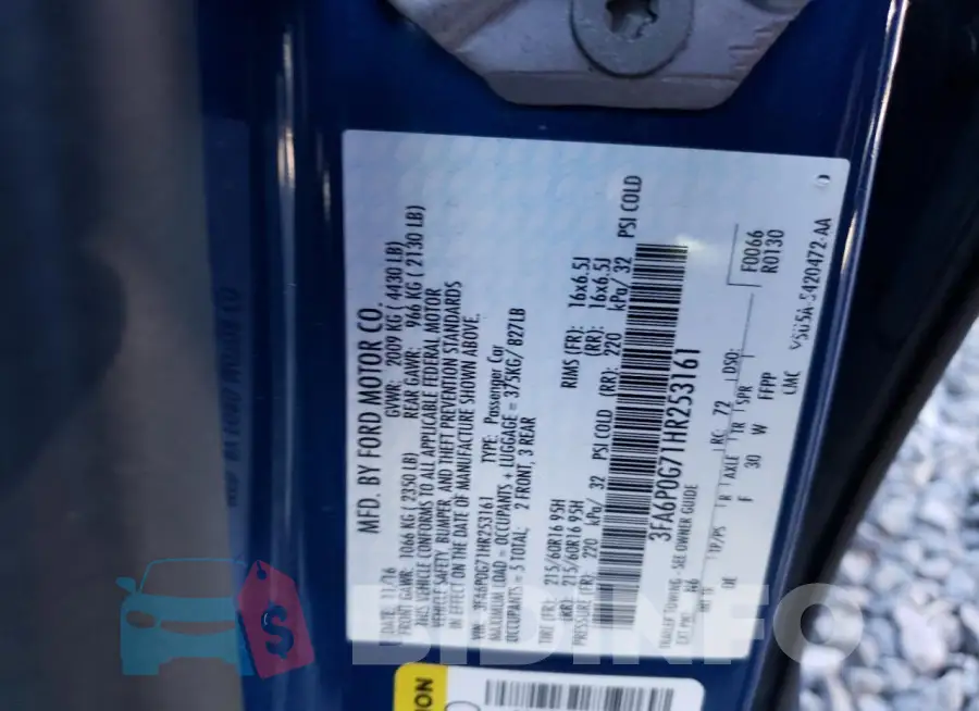 3FA6P0G71HR253161 Photo# 13
