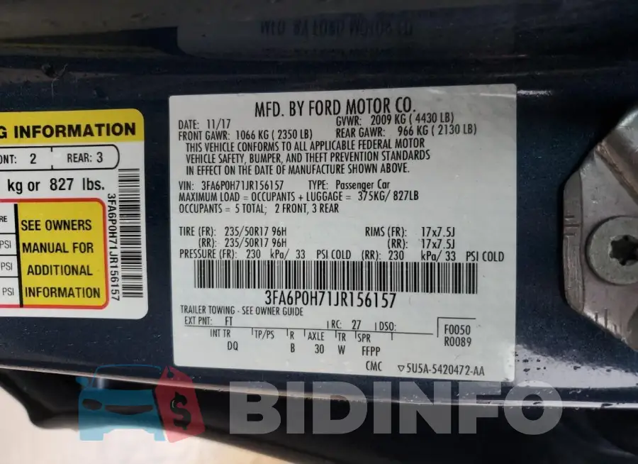 3FA6P0H71JR156157 Photo# 12