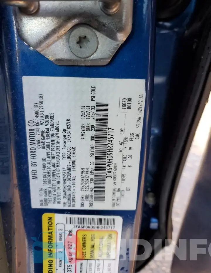 3FA6P0HD9HR245717 Photo# 12