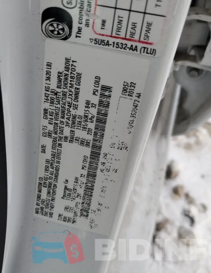 3FADP4EJXFM187071 Photo# 13