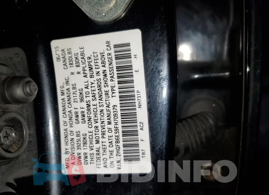 2HGFB6E59FH709379 Photo# 12