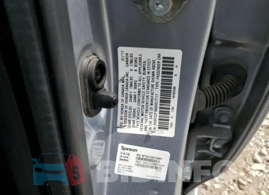 2HGFC2F56HH517117 Photo# 12