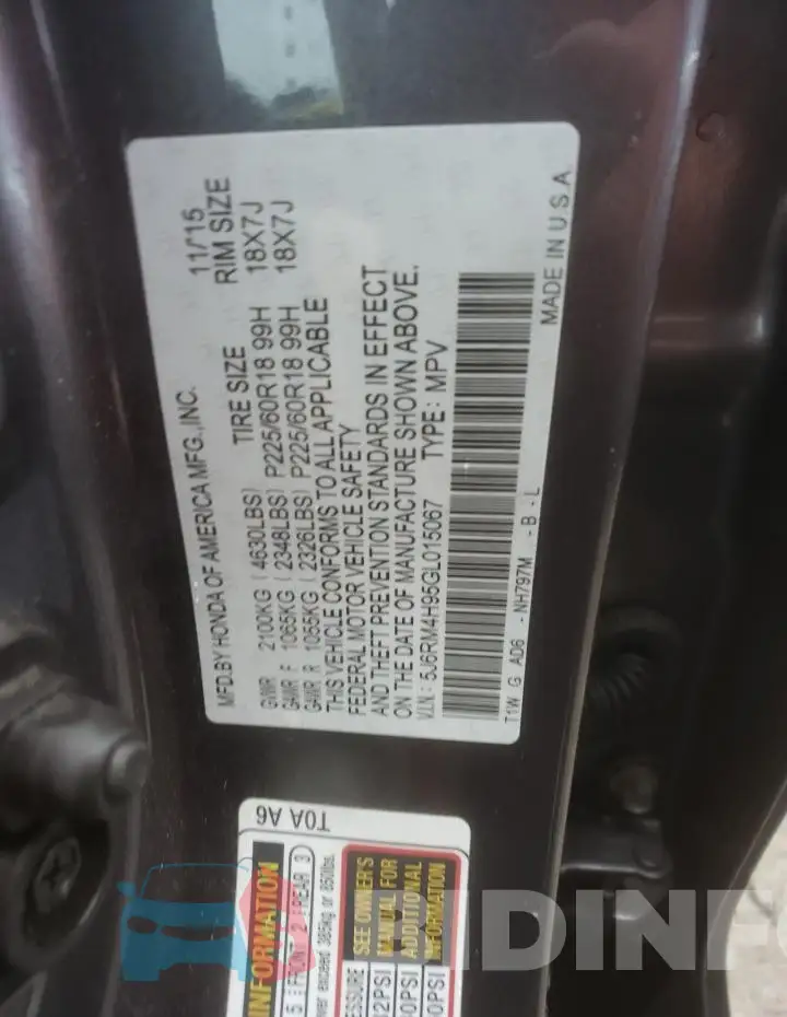 5J6RM4H95GL015067 Photo# 12