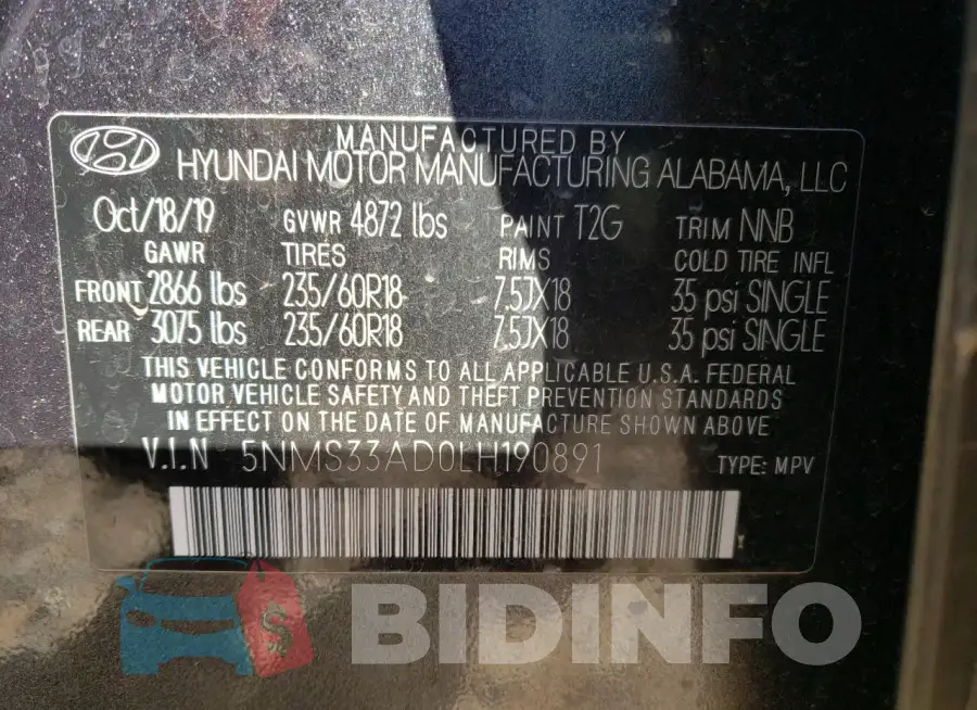 5NMS33AD0LH190891 Photo# 12