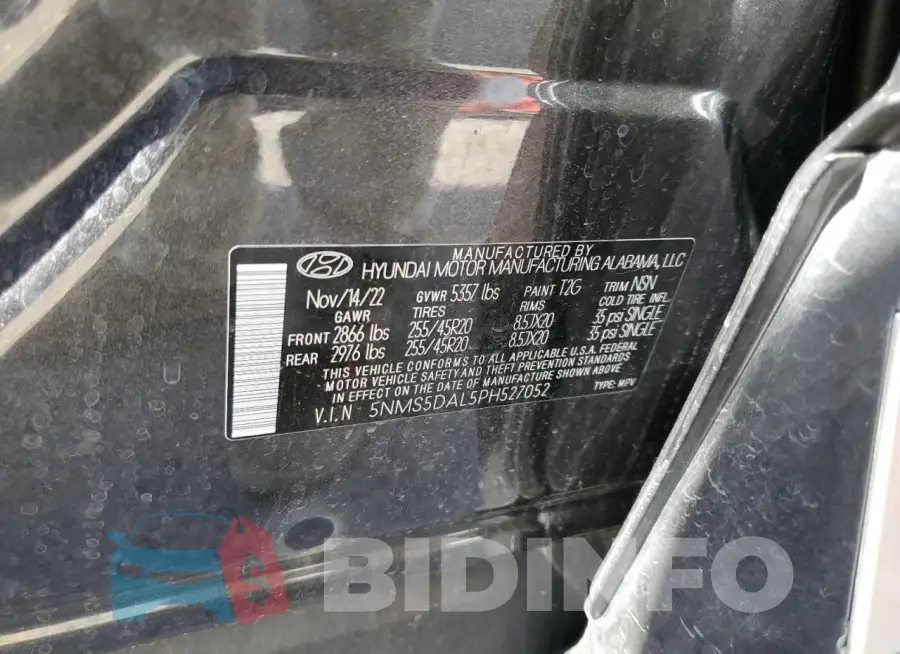 5NMS5DAL5PH527052 Photo# 13