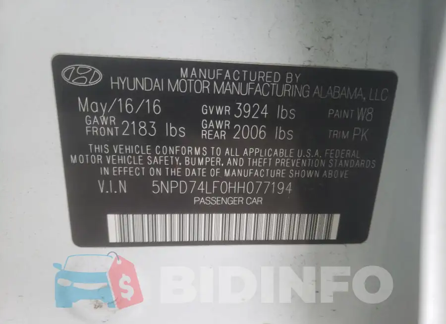 5NPD74LF0HH077194 Photo# 12
