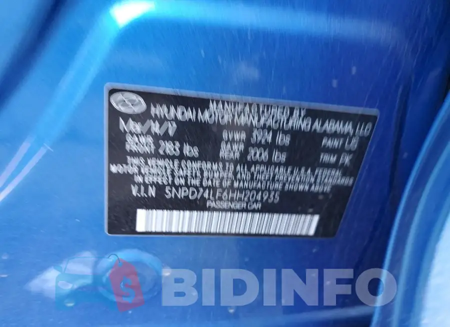 5NPD74LF6HH204935 Photo# 12
