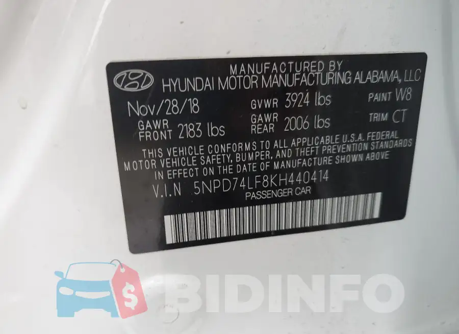 5NPD74LF8KH440414 Photo# 12