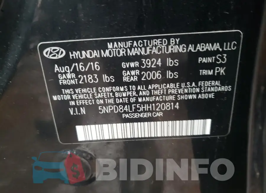 5NPD84LF5HH120814 Photo# 12