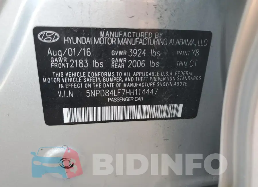 5NPD84LF7HH114447 Photo# 12
