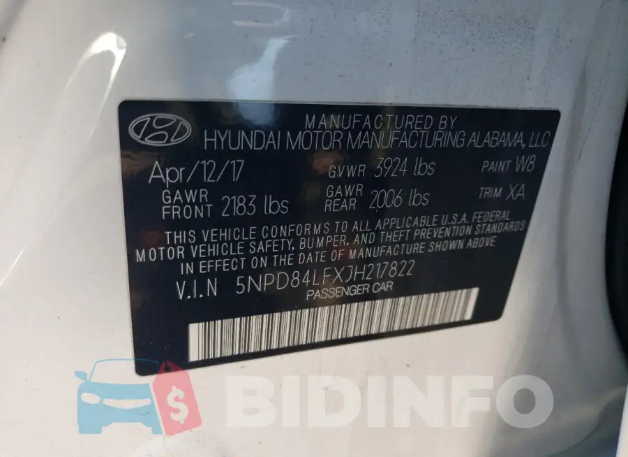 5NPD84LFXJH217822 Photo# 13