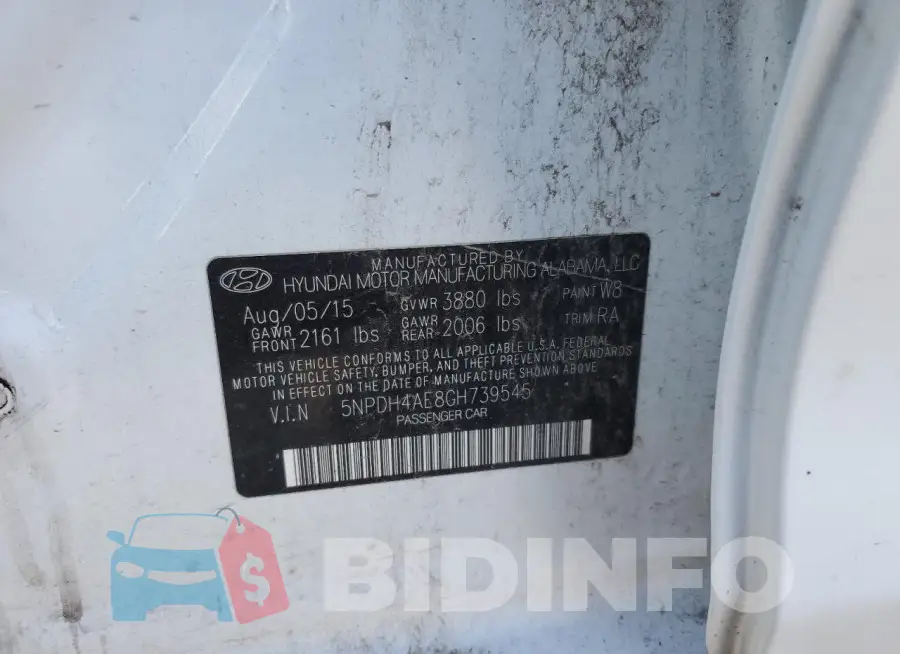 5NPDH4AE8GH739545 Photo# 12