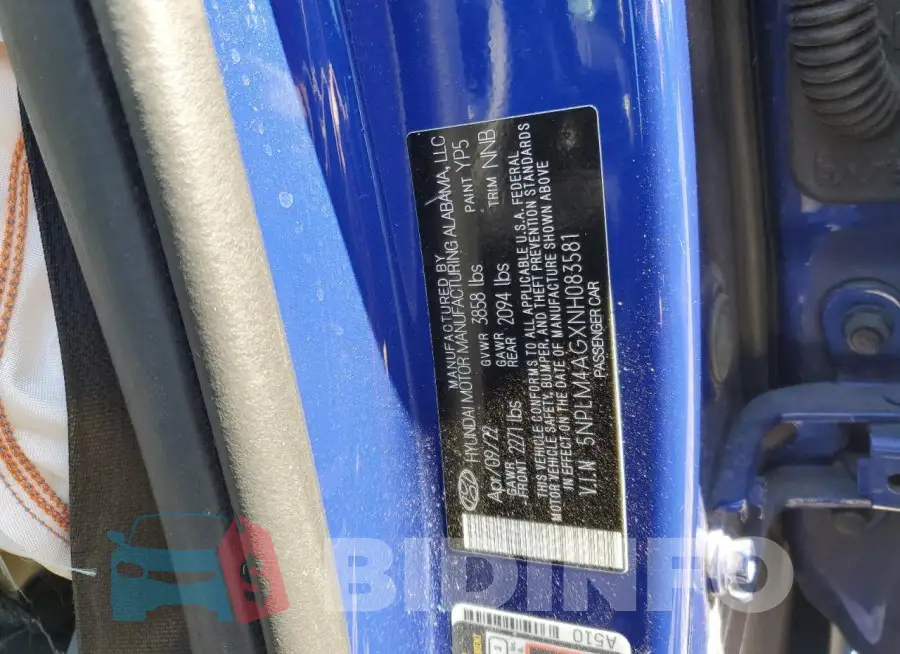 5NPLM4AGXNH083581 Photo# 13