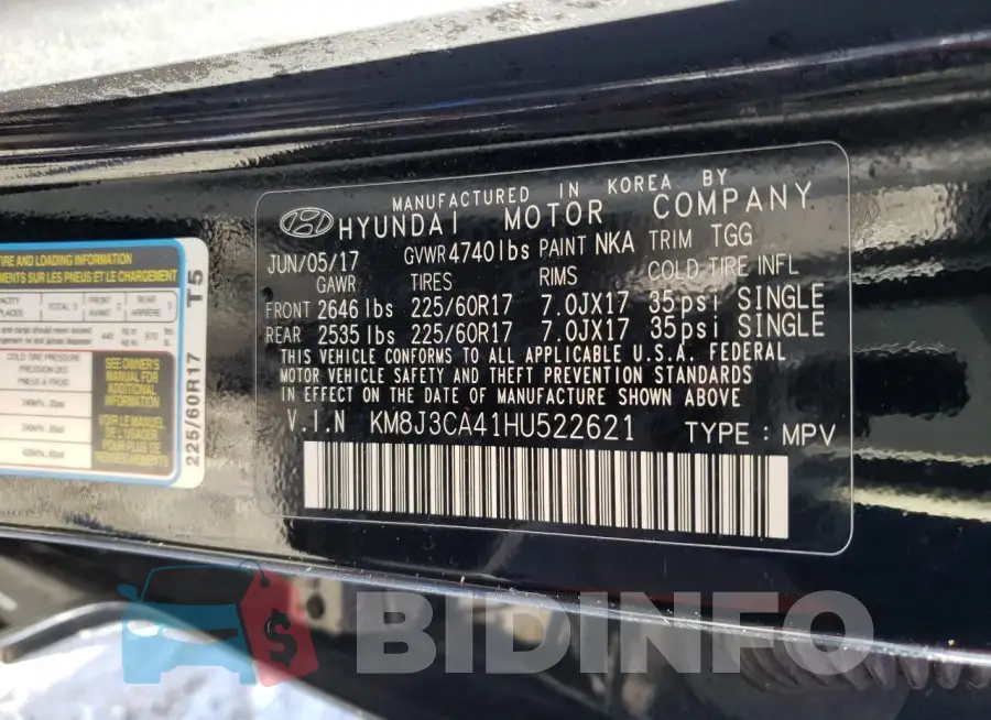 KM8J3CA41HU522621 Photo# 13