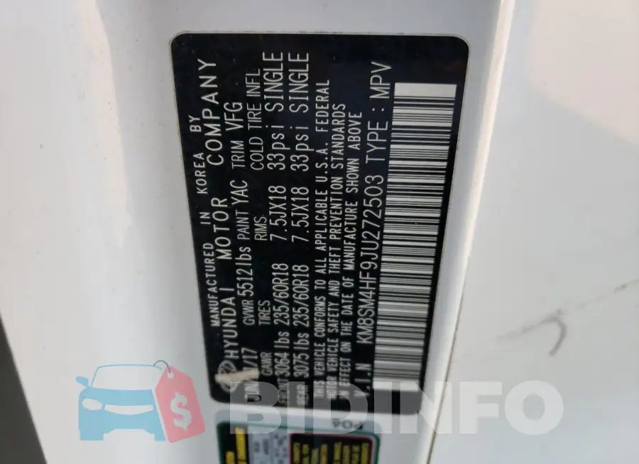 KM8SM4HF9JU272503 Photo# 13