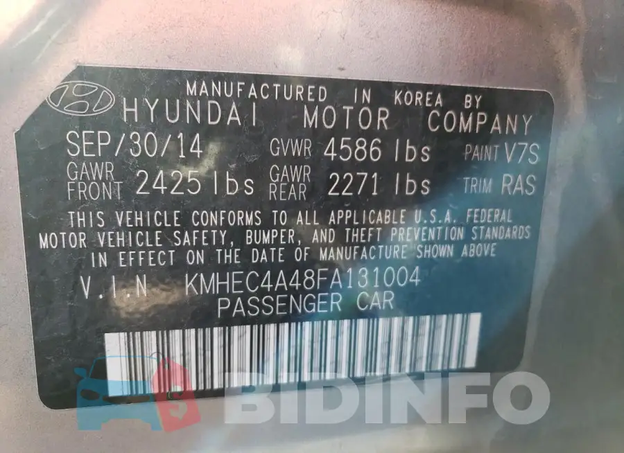 KMHEC4A48FA131004 Photo# 12
