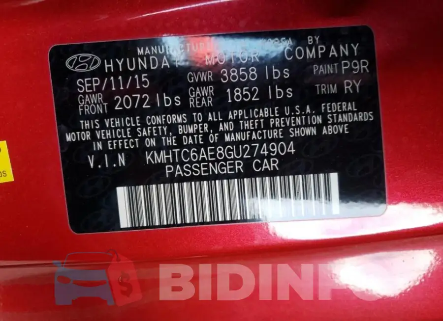 KMHTC6AE8GU274904 Photo# 10