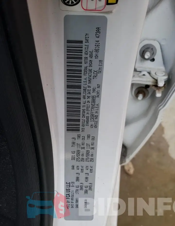 1C6SRFFT7KN538095 Photo# 12