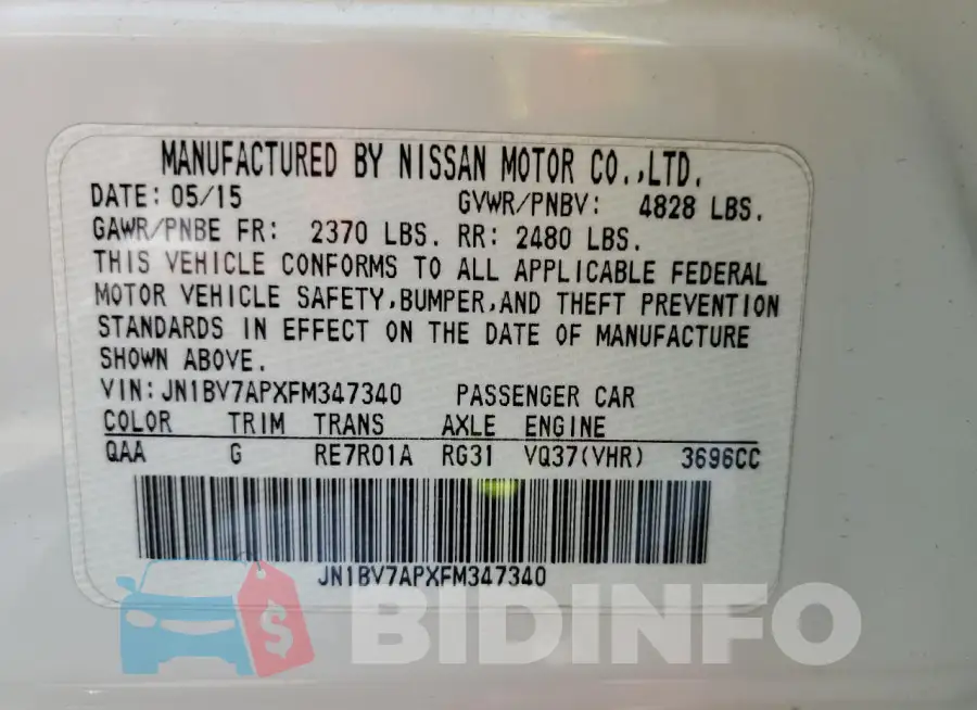JN1BV7APXFM347340 Photo# 12