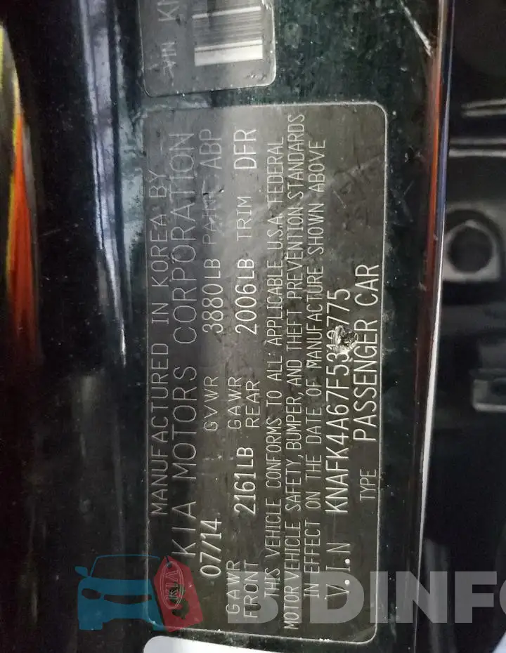 KNAFK4A67F5312775 Photo# 12