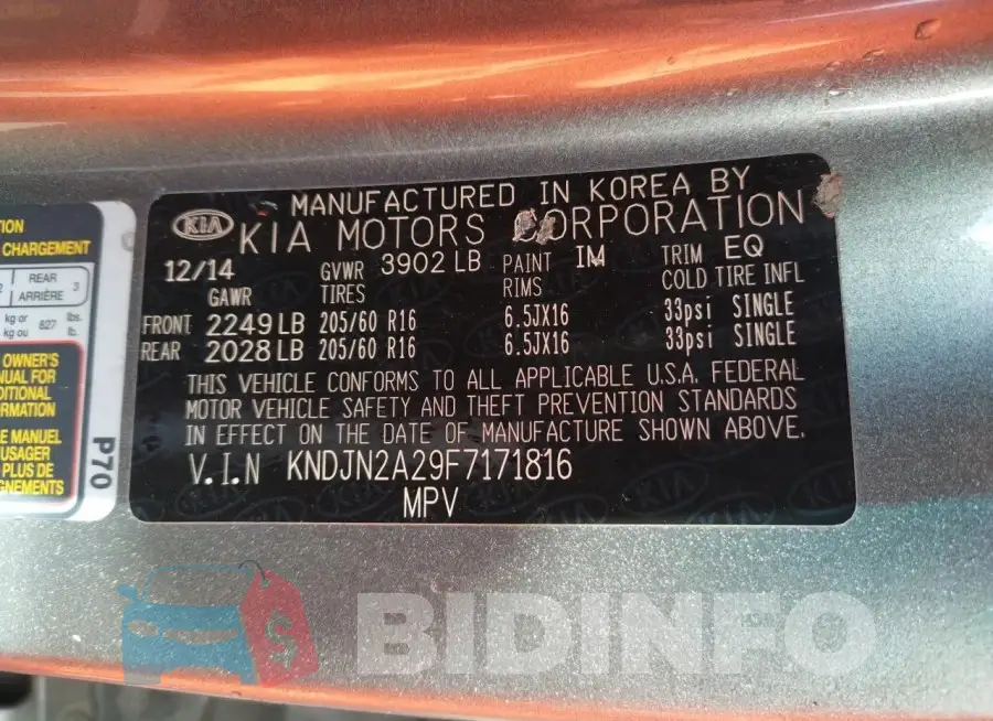 KNDJN2A29F7171816 Photo# 12