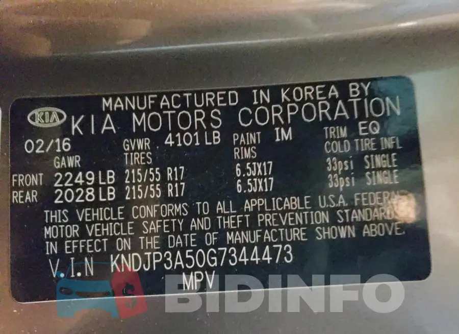 KNDJP3A50G7344473 Photo# 13