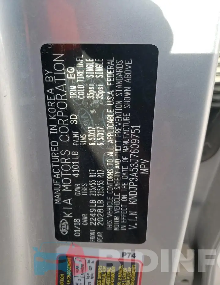 KNDJP3A53J7609751 Photo# 12