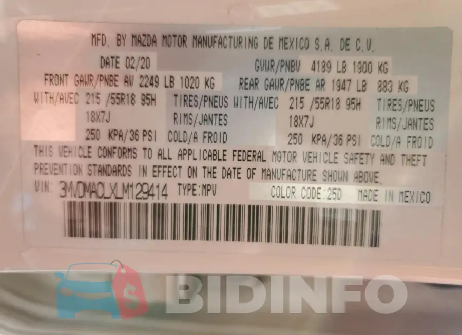 3MVDMACLXLM129414 Photo# 12