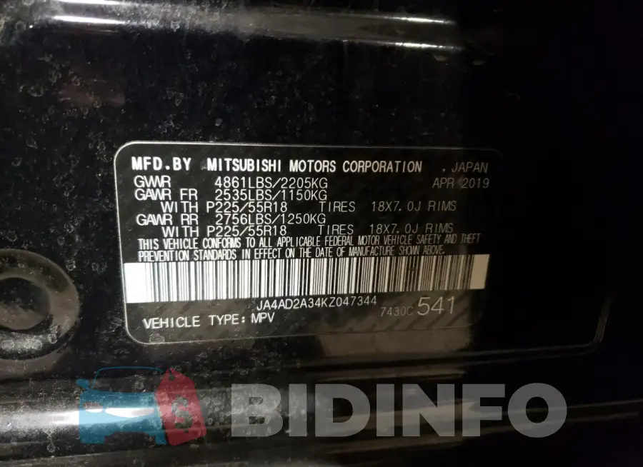 JA4AD2A34KZ047344 Photo# 14
