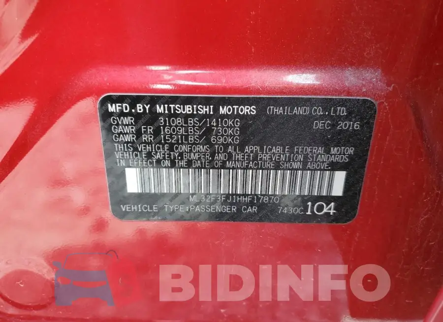 ML32F3FJ1HHF17870 Photo# 12