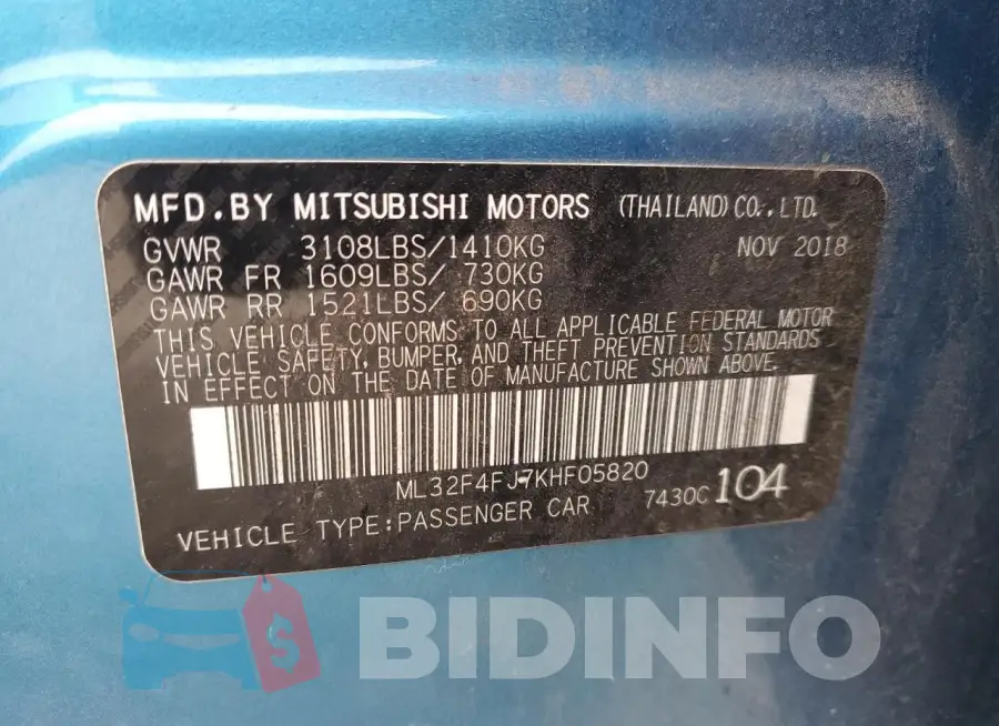 ML32F4FJ7KHF05820 Photo# 12