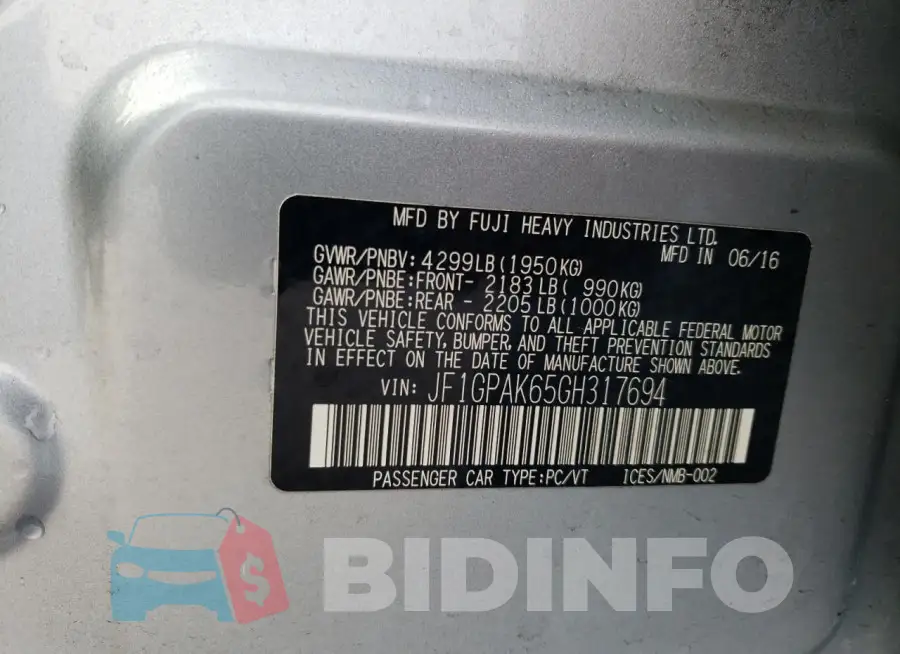 JF1GPAK65GH317694 Photo# 12