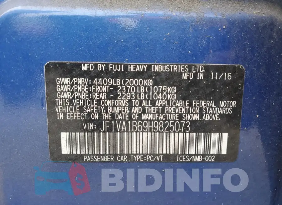 JF1VA1B69H9825073 Photo# 12