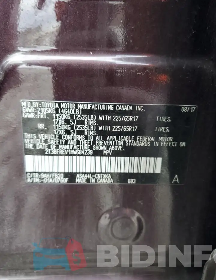 2T3BFREV1HW684239 Photo# 12