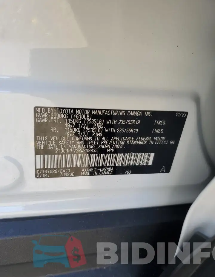 2T3C1RFV2RW309835 Photo# 12