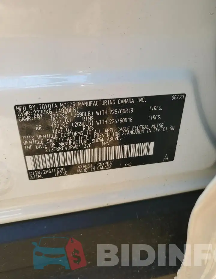 2T3E6RFV0PW041326 Photo# 13