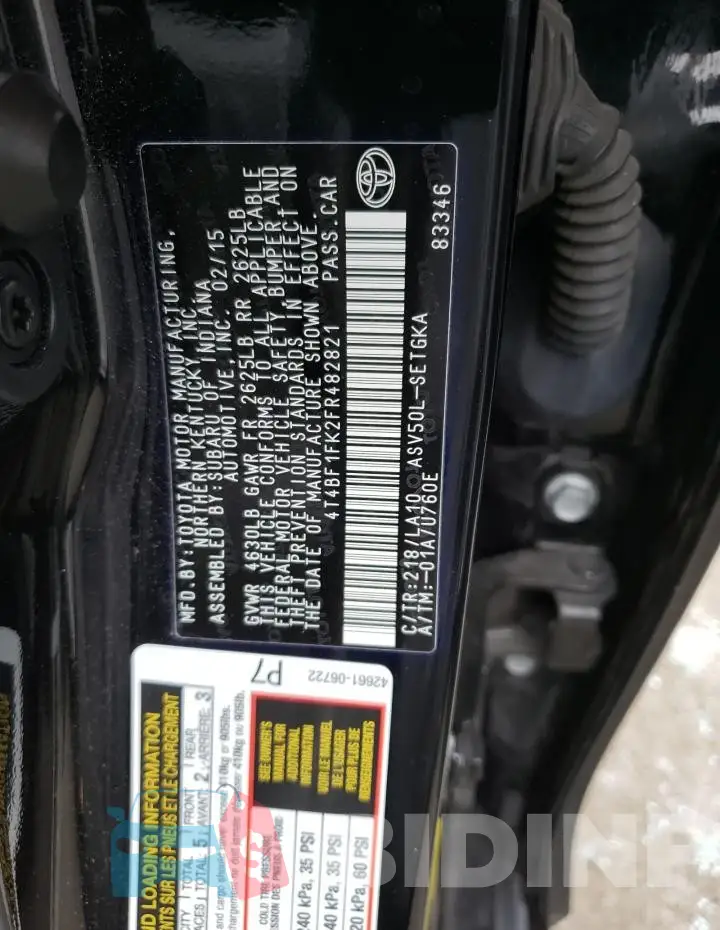4T4BF1FK2FR482821 Photo# 13