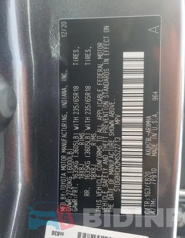 5TDGBRCH2MS522713 Photo# 12